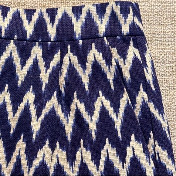 J. CREW Blue White Zig Zag Jacquard Mini Skirt Pockets Suit Career Chic Women 4 - Picture 5 of 14